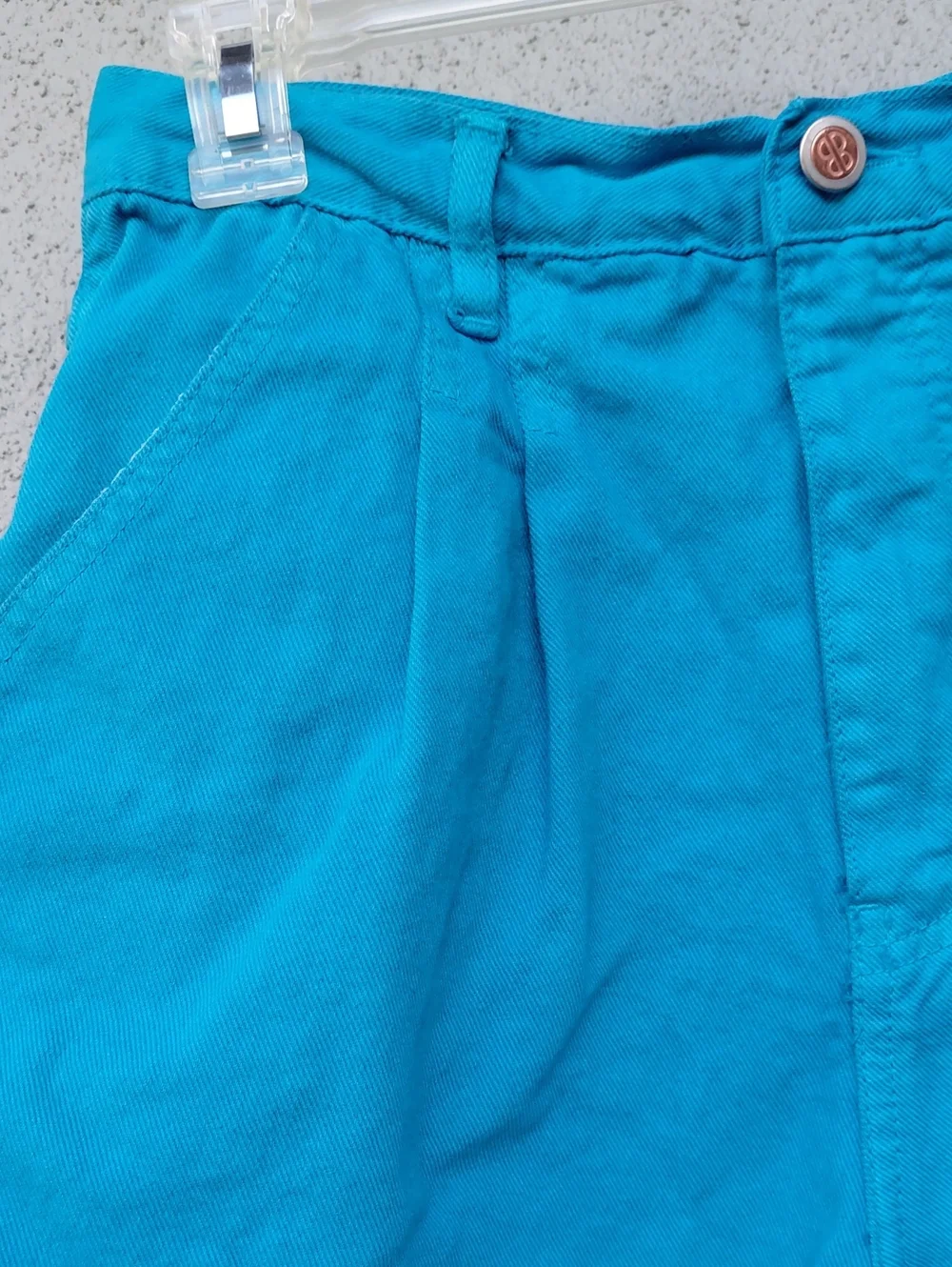 80s Bill Blass Dopamine Teal Blue High-rise Shorts 28